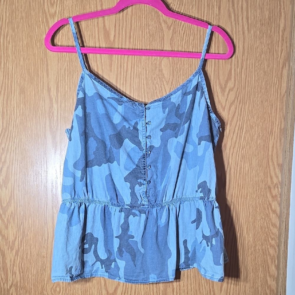 Blue Camouflage Women's Top